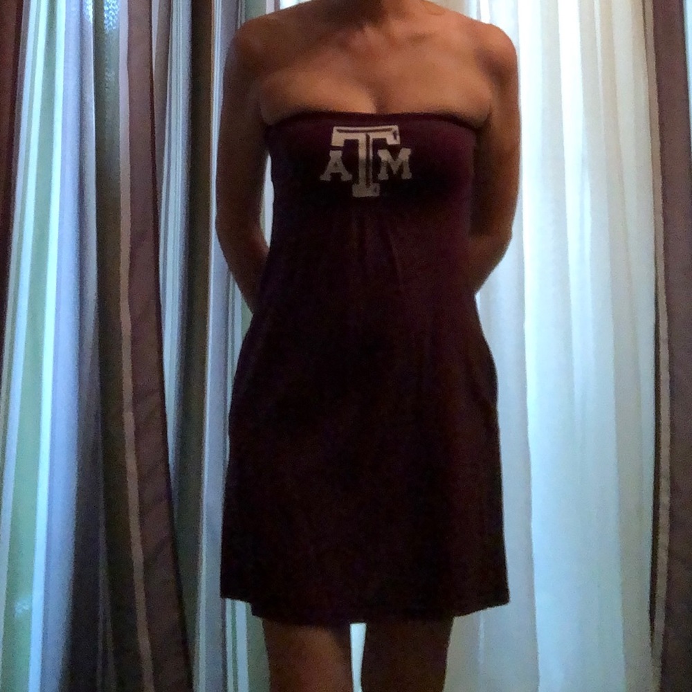 Texas A&M game day strapless dress